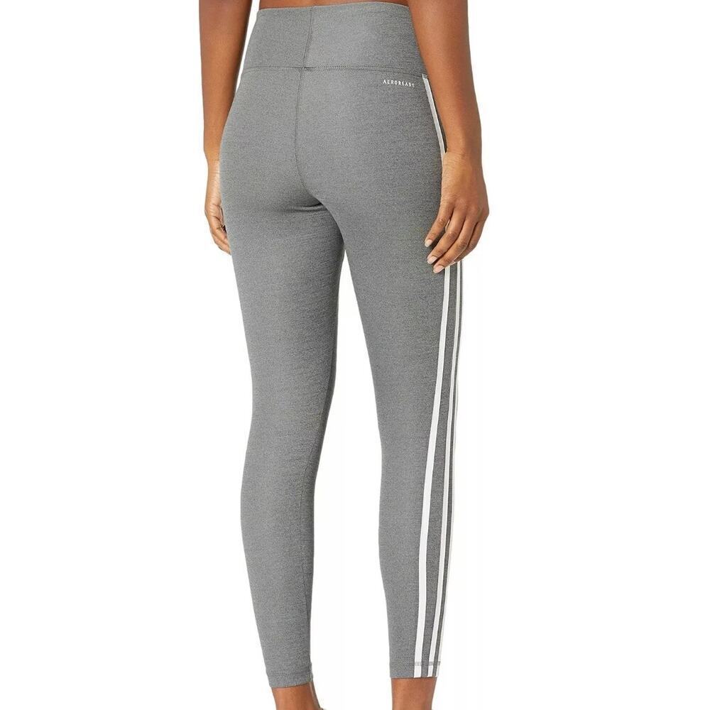Womens Adidas Designed 2 Move 3-Stripes High-Rise Long Tights - Picture 2 of 7
